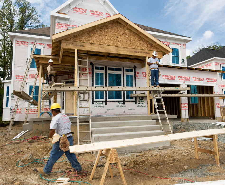 Construction workers in New Bristow Village, Virginia.