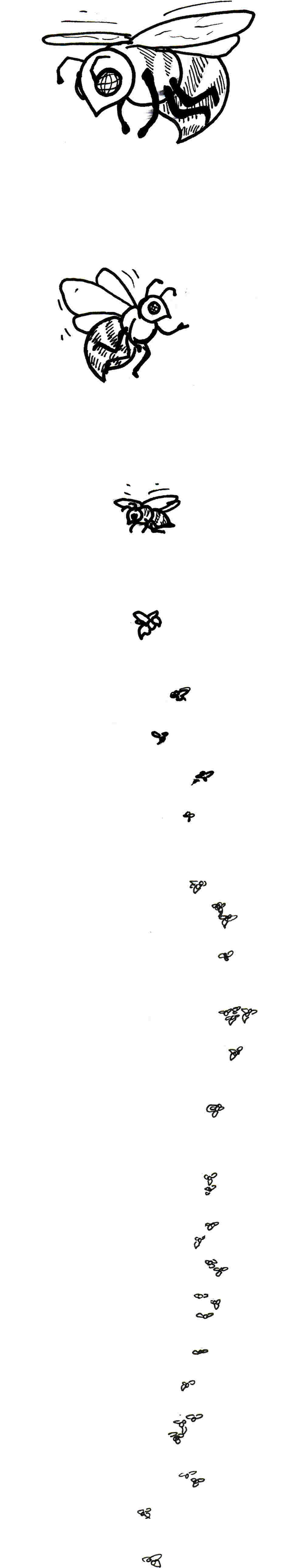 Swarm of bees heading to their new home.