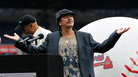 ATLANTA, GA - MAY 15: Musician Carlos Santana prior to receiving the MLB Beacon Awards at the Civil Rights game between the Atlanta Braves and the Philadelphia Phillies at Turner Field in Atlanta, Georgia. ATLANTA, GA - MAY 15: Musician Carlos Santana prior to receiving the MLB Beacon Awards at the Civil Rights game between the Atlanta Braves and the Philadelphia Phillies at Turner Field in Atlanta, Georgia.
