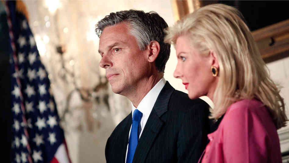 Jon Huntsman and his wife, Mary Kaye, listen in May 2009 as President Obama announces that he's tapping the Utah governor to be the U.S. ambassador to China. Huntsman is the latest Republican to formally test the waters for a presidential run. Jon Huntsman and his wife, Mary Kaye, listen in May 2009 as President Obama announces that he's tapping the Utah governor to be the U.S. ambassador to China. Huntsman is the latest Republican to formally test the waters for a presidential run.