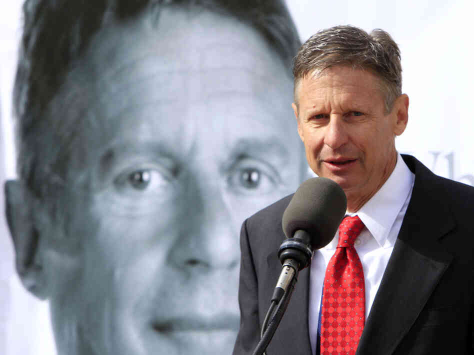 Former New Mexico Gov. Gary Johnson announces his plans to seek the Republican nomination for president on April 21.