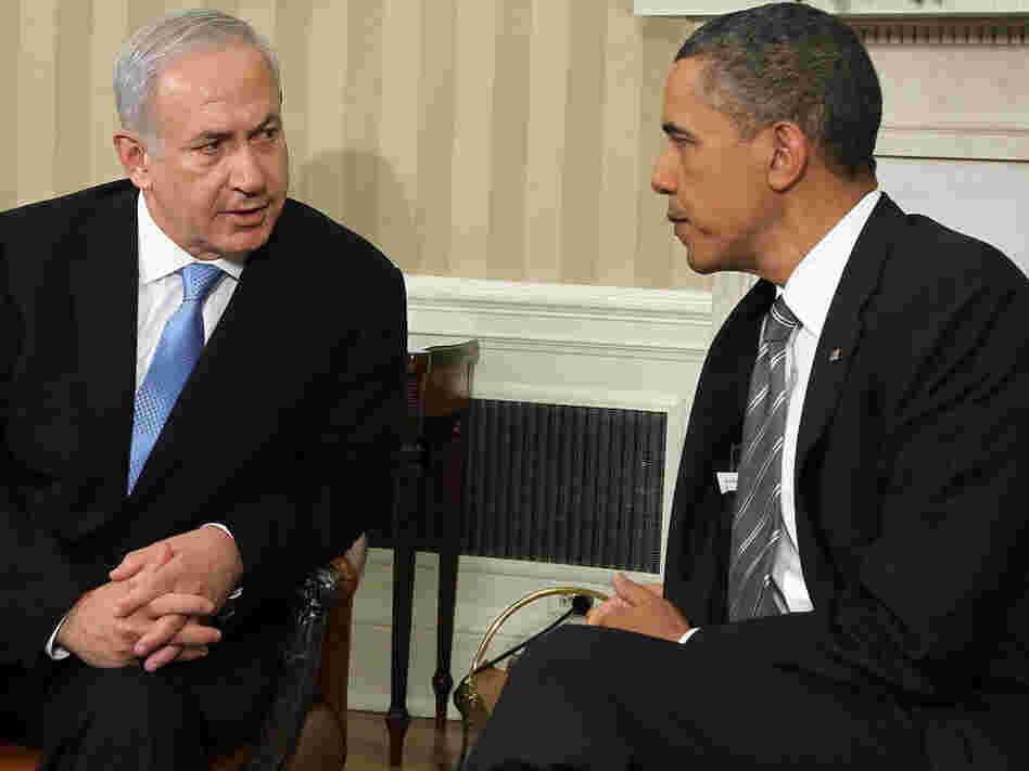 Israeli Prime Minister Benjamin Netanyahu and President Barack Obama in the Oval Office today (May 20, 2011).
