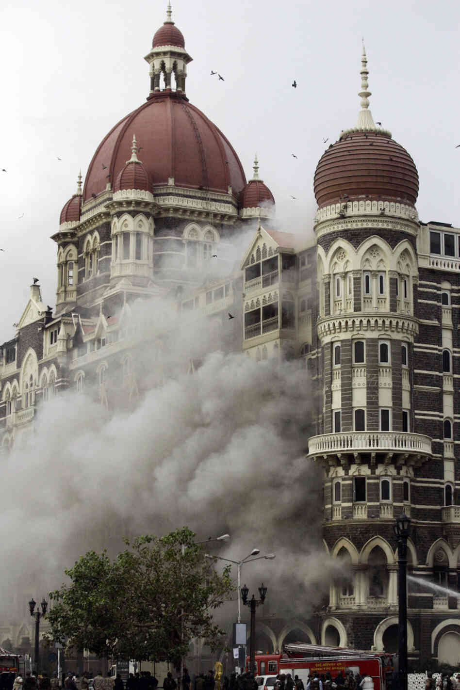 Smoke pours out of the Taj Mahal Hotel in Mumbai, India, on Nov. 29, 2008, during a 60-hour rampage that killed more than 160 people. Smoke pours out of the Taj Mahal Hotel in Mumbai, India, on Nov. 29, 2008, during a 60-hour rampage that killed more than 160 people.