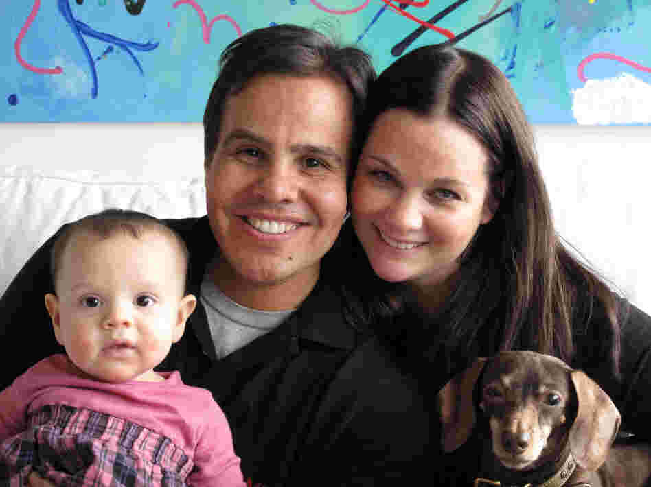 Robyn Ross and Mark Cohen with their baby, Camden, who's here thanks to eggs Robyn froze several years ago when she was single.