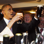 President Obama and first lady Michelle Obama sample Guinness at a pub in the village of Moneygall, Ireland. Obama's great-great-great grandfather Falmouth Kearney was a shoemaker in the town until 1850, when he left for the United States. President Obama and first lady Michelle Obama sample Guinness at a pub in the village of Moneygall, Ireland. Obama's great-great-great grandfather Falmouth Kearney was a shoemaker in the town until 1850, when he left for the United States.