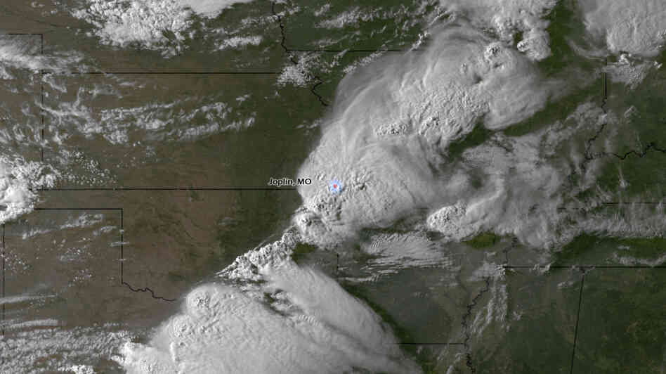 From space, the storm that hit Joplin, Mo., on Sunday (May 22, 2011) included a powerful tornado that left dozens of people dead.