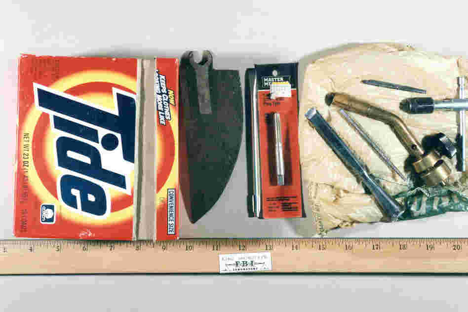 This was one of Kaczynski's homemade "tool kits." He kept small tools in several makeshift containers, including this Tide box.