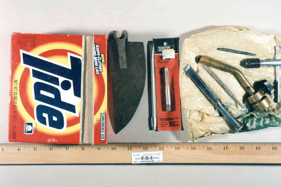 This was one of Kaczynski's homemade "tool kits." He kept small tools in several makeshift containers, including this Tide box.