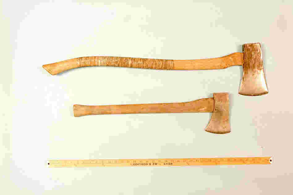 These small hand tools were removed from Kaczynski's cabin during the search. Kaczynski's construction of Unabomb explosive devices was all done by hand, without assistance of power tools.