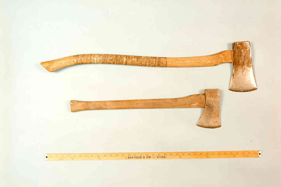 These small hand tools were removed from Kaczynski's cabin during the search. Kaczynski's construction of Unabomb explosive devices was all done by hand, without assistance of power tools.