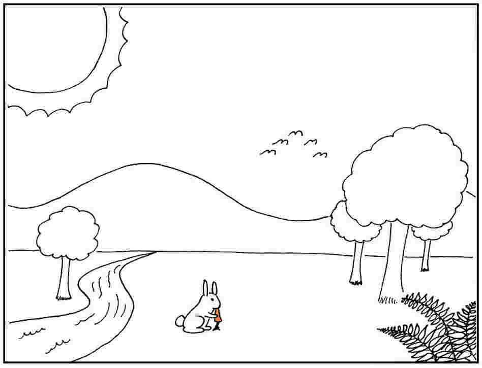 A bunny in a field.