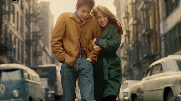 Suze Rotolo (right) on the cover of Bob Dylan's The Freewheelin' Bob Dylan.
