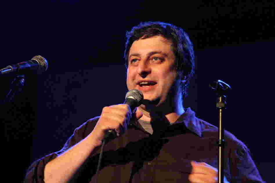 Co-host Eugene Mirman warms up the crowd. 