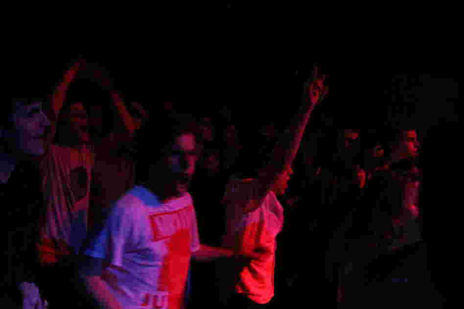 Songs by Black Flag incite the first of the night's many mosh pit moments. 