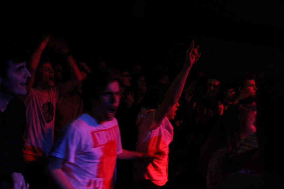 Songs by Black Flag incite the first of the night's many mosh pit moments. 