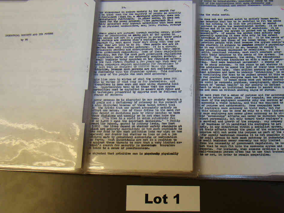 In June of 1995, Kaczynski sent his manifesto, "Industrial Society and its Future," to The New York Times and The Washington Post, threatening to mail more bombs if the papers didn't publish the manuscript. After much debate — and an FBI recommendation — they published. In June of 1995, Kaczynski sent his manifesto, "Industrial Society and its Future," to The New York Times and The Washington Post, threatening to mail more bombs if the papers didn't publish the manuscript. After much debate — and an FBI recommendation — they published.