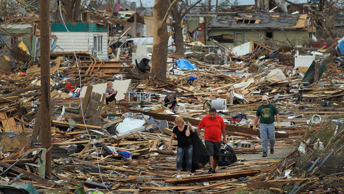In Joplin today: Some of the destruction.