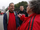 Russ Feingold outside Camp Randall Stadium before a University of Wisconsin football game, Sept. 11, 2010. Russ Feingold outside Camp Randall Stadium before a University of Wisconsin football game, Sept. 11, 2010.