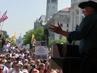 Dick Armey, founder of FreedomWorks, a Tea Party group, and a former House GOP leader, speaks at a Tea Party rally in Washington, April 15, 2010. Dick Armey, founder of FreedomWorks, a Tea Party group, and a former House GOP leader, speaks at a Tea Party rally in Washington, April 15, 2010.