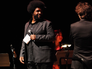 The Roots' ?uestlove on stage during his collaboration with singer Keren Ann, "Philly-Paris Lockdown," part of the Philadelphia International Festival of the Arts. The Roots' ?uestlove on stage during his collaboration with singer Keren Ann, "Philly-Paris Lockdown," part of the Philadelphia International Festival of the Arts.