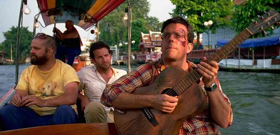 One Night In Bangkok: The Wolf Pack — Zach Galifianakis (left), Bradley Cooper and Ed Helms — takes off for Thailand for another wedding. This time it's Stu's, though, as before, his caution doesn't keep the gang from getting out of hand. One Night In Bangkok: The Wolf Pack — Zach Galifianakis (left), Bradley Cooper and Ed Helms — takes off for Thailand for another wedding. This time it's Stu's, though, as before, his caution doesn't keep the gang from getting out of hand.