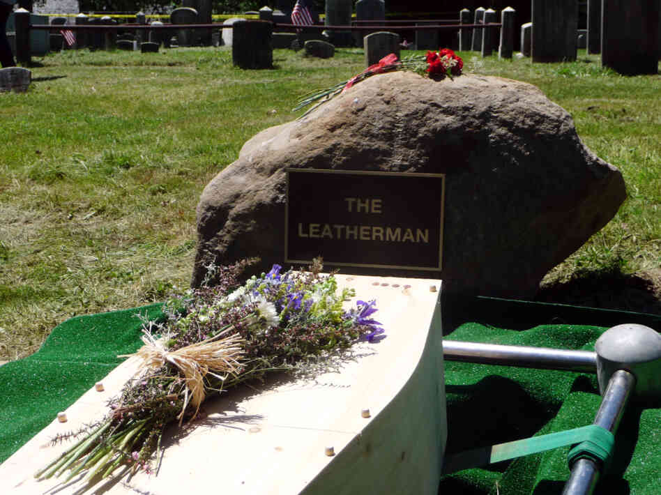 A new grave marker for the Leatherman was placed in a cemetery in Ossining, N.Y., this week. A new grave marker for the Leatherman was placed in a cemetery in Ossining, N.Y., this week.