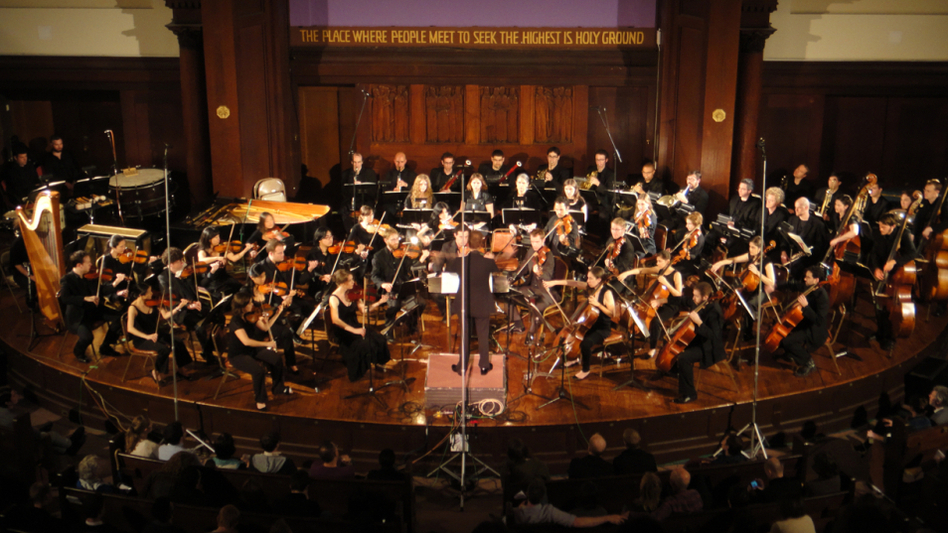 Brad Lubman, the Wordless Music Orchestra, and Signal Ensemble play live on May 20, 2011 at New York's Society for Ethical Culture.