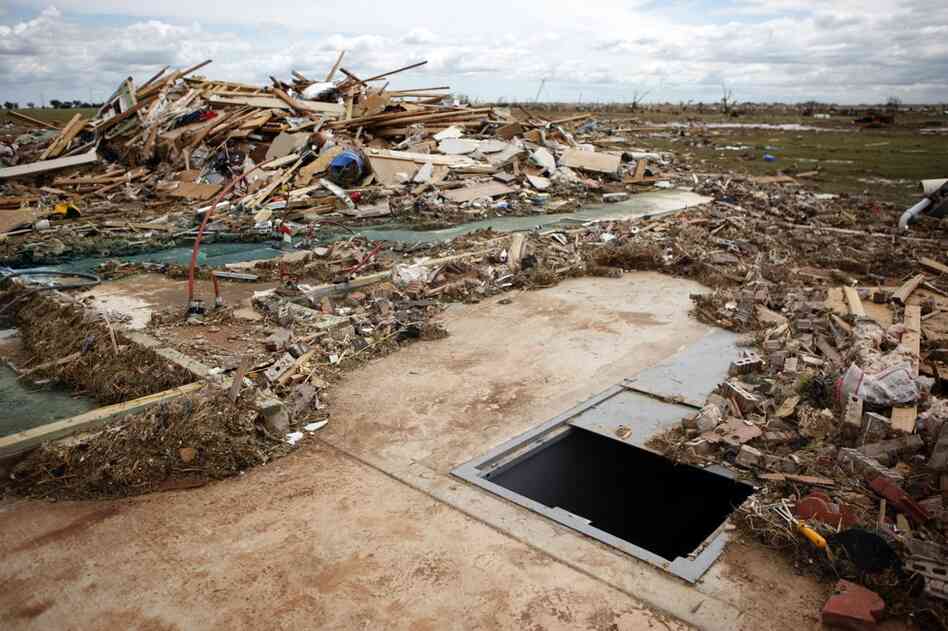 A storm shelter in Piedmont, Okla. 