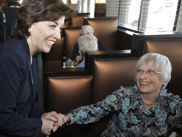 Congresswoman-elect Kathy Hochul (D-NY) thanks a voter, May 25, 2011.