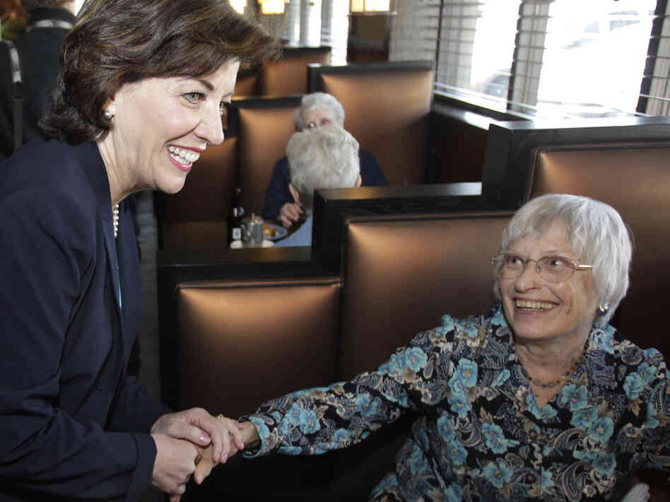 Congresswoman-elect Kathy Hochul (D-NY) thanks a voter, May 25, 2011.