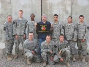 After his son died, Griffin traveled to Baghdad and then by Black Hawk helicopter to Camp Striker where his son's unit was located. After his son died, Griffin traveled to Baghdad and then by Black Hawk helicopter to Camp Striker where his son's unit was located.