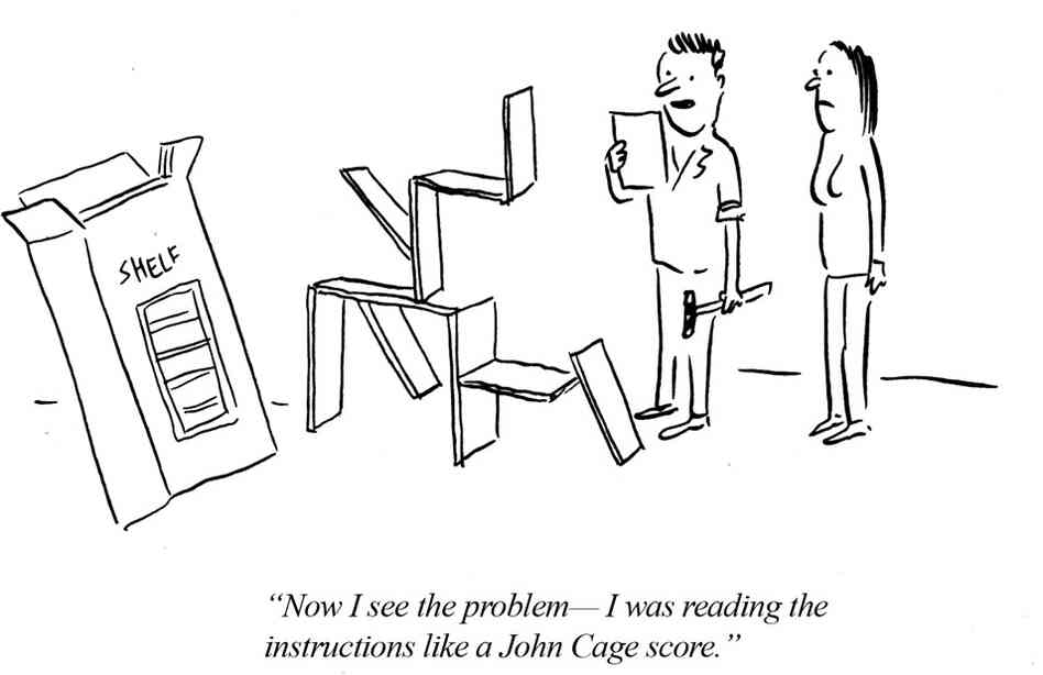 Now I see the problem. I was reading the instructions like a John Cage score. Now I see the problem. I was reading the instructions like a John Cage score.