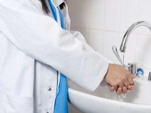 Hand washing at California's Pacific Hospital, especially in the ICU, is now so routine that nurses complain their hands are chapped. Hand washing at California's Pacific Hospital, especially in the ICU, is now so routine that nurses complain their hands are chapped.