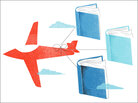 Illustration: Airplane with books Illustration: Airplane with books