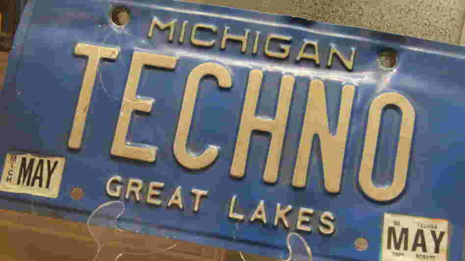 A Michigan license plate on exhibit at the techno museum run by Submerge and housed in the label's building. A Michigan license plate on exhibit at the techno museum run by Submerge and housed in the label's building.