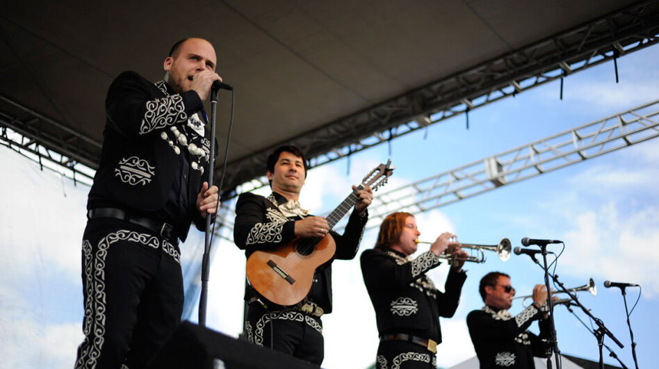 Mariachi El Bronx performs live at the 2011 Sasquatch Music Festival.