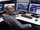 Mark Darrow, a meteorologist at the National Weather Service's Storm Prediction Center in Norman, Okla., keeps watch by looking for evidence of tornadoes, heavy winds and damaging hail. Mark Darrow, a meteorologist at the National Weather Service's Storm Prediction Center in Norman, Okla., keeps watch by looking for evidence of tornadoes, heavy winds and damaging hail.