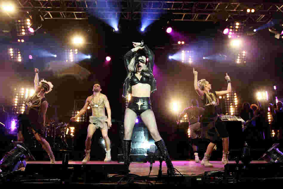 Lady Gaga performs in Carlisle, England in May 2011.
