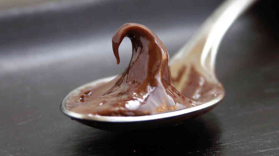 A spoonful of Nutella chocolate-hazelnut spread