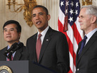 President Obama with John Bryson (r), his Commerce Secretary nominee, right, and current Gary Locke, the current secretary, Tuesday, May 31, 2011. President Obama with John Bryson (r), his Commerce Secretary nominee, right, and current Gary Locke, the current secretary, Tuesday, May 31, 2011.