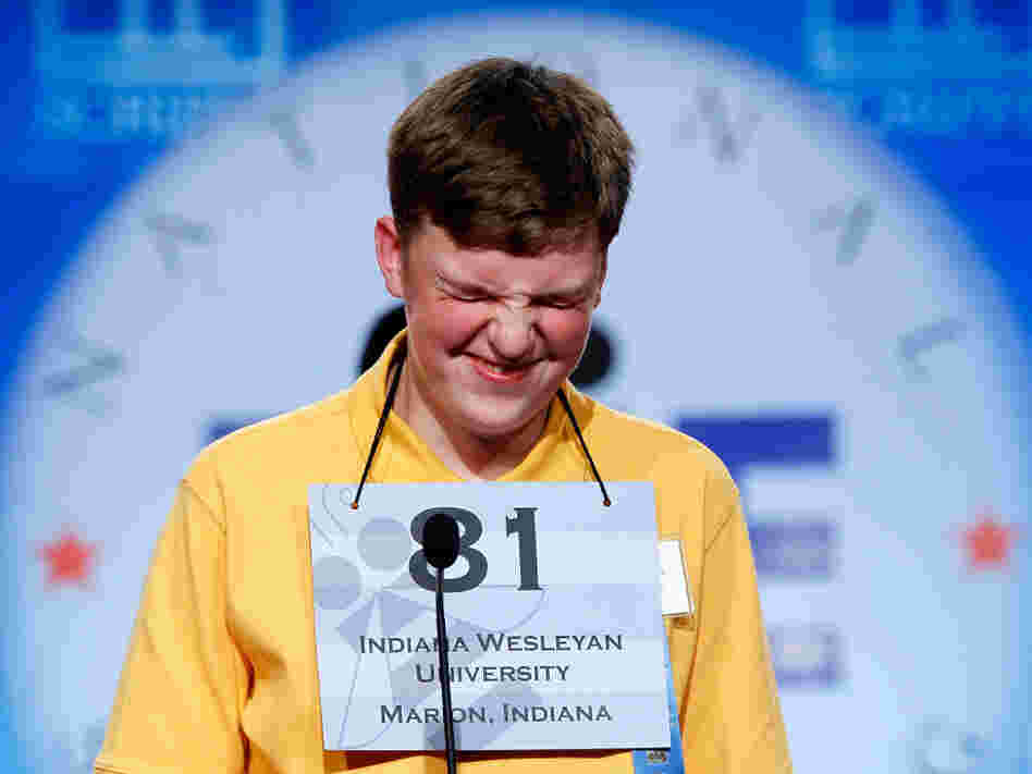 When Words Go Wild: Nathan J. Marcisz of Marion, Ind., thinks about an answer during last year's Scripps National Spelling Bee. Contestants often stumble over foreignisms that have silent vowels or odd roots, says linguist Ben Zimmer.