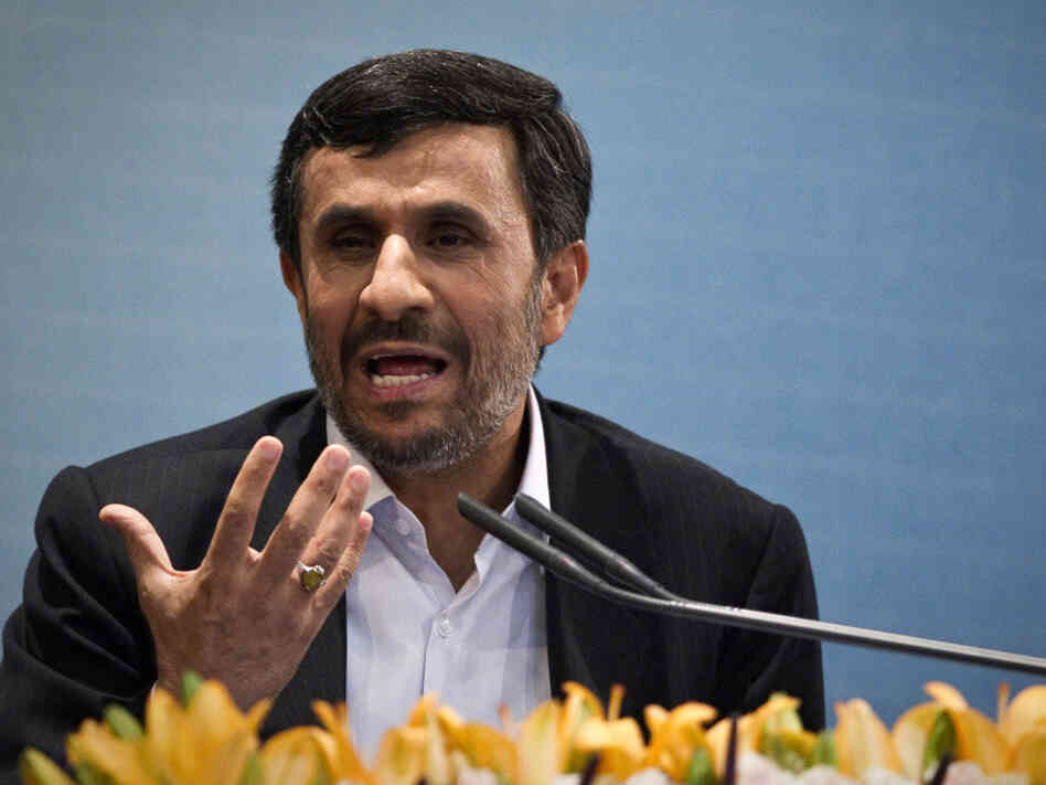 Iranian President Mahmoud Ahmadinejad speaks in Tehran on April 4. Iranian President Mahmoud Ahmadinejad speaks in Tehran on April 4.