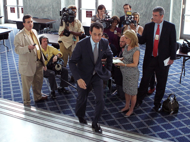 Rep. Anthony Weiner (D-NY) leaves after telling news media he was done talking about a lewd photo sent to a woman from his Twitter account.