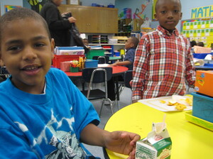 Students at Shoesmith Elementary on Chicago's south side. The school is 90 percent  low-income. School officials say fewer students are tardy since  Shoesmith began serving breakfast.