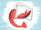 Illustration of a lobster reading a book.