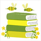 Illustration: Bees buzz around a book. Illustration: Bees buzz around a book.