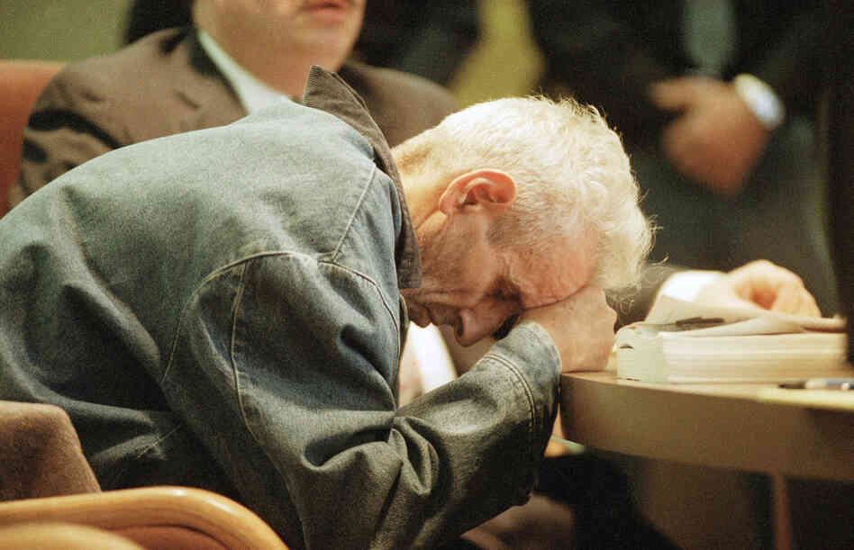 For nearly a decade, Kevorkian escaped authorities' efforts to stop the assisted deaths. His first four trials resulted in three acquittals and one mistrial. Here in a wheelchair, on the 11th day of a 1993 hunger strike, Kevorkian attends a preliminary hearing to face a charge that he violated Michigan's ban on assisted suicide. 