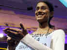 Sukanya Roy, 14, smiles as she finishes spelling "cymotrichous," correctly to win the National Spelling Bee, in Oxon Hill, Md. on Thursday, June 2, 2011. Sukanya Roy, 14, smiles as she finishes spelling "cymotrichous," correctly to win the National Spelling Bee, in Oxon Hill, Md. on Thursday, June 2, 2011.