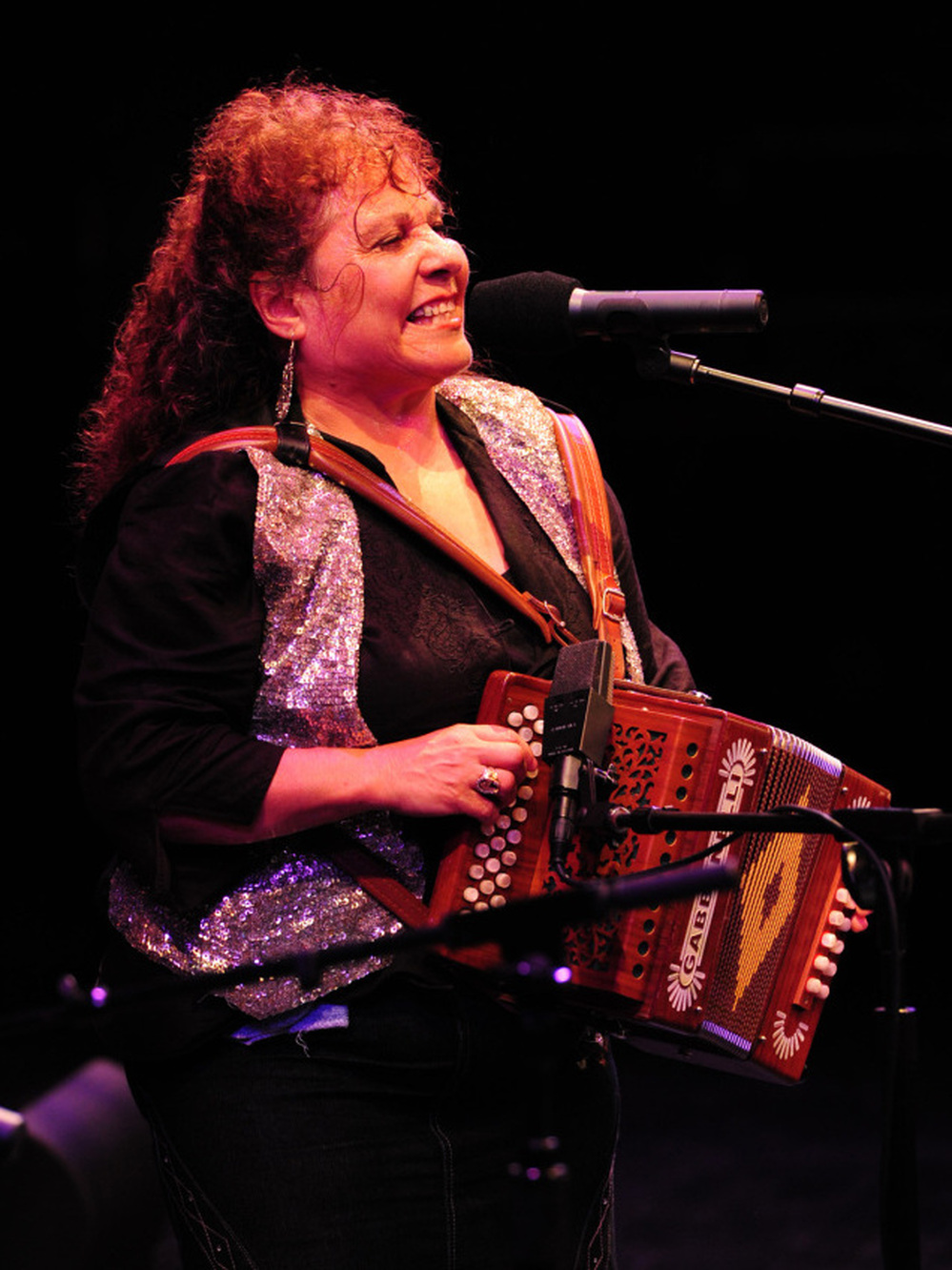 Eva Ybarra plays at the 2010 Accordion Kings and Queens festival in Houston, Texas.