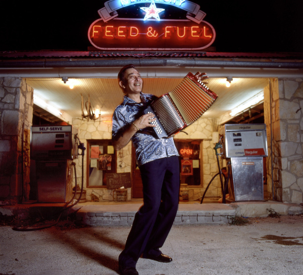 Flaco Jimenez is one of the foremost players of conjunto, a Tejano musical style that developed after German and Czech immigrants brought the accordion to Texas.